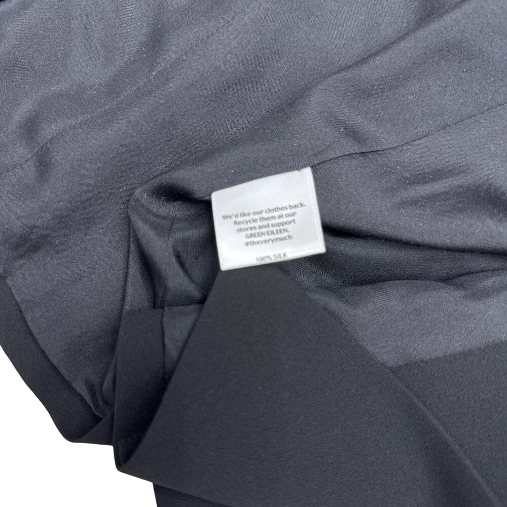 Eileen Fisher Women's Black Sleeveless 100% Silk Open Front Vest Jacket, Size S - Picture 4 of 7
